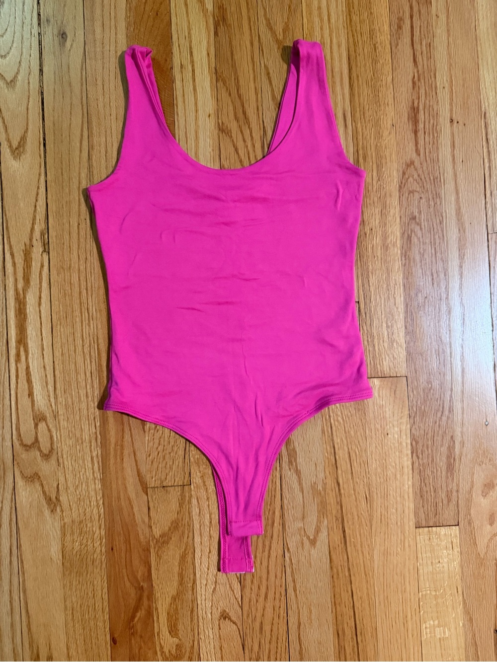 Women’s Scoop Neck Pink Bodysuit - Classic Stretch